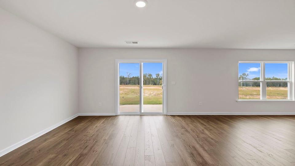 Livingroom with with sliding door.