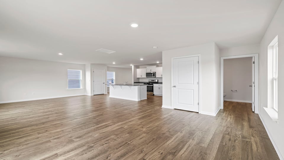 Livingroom with with sliding door.