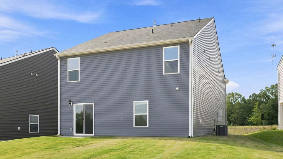Large backyard of home.