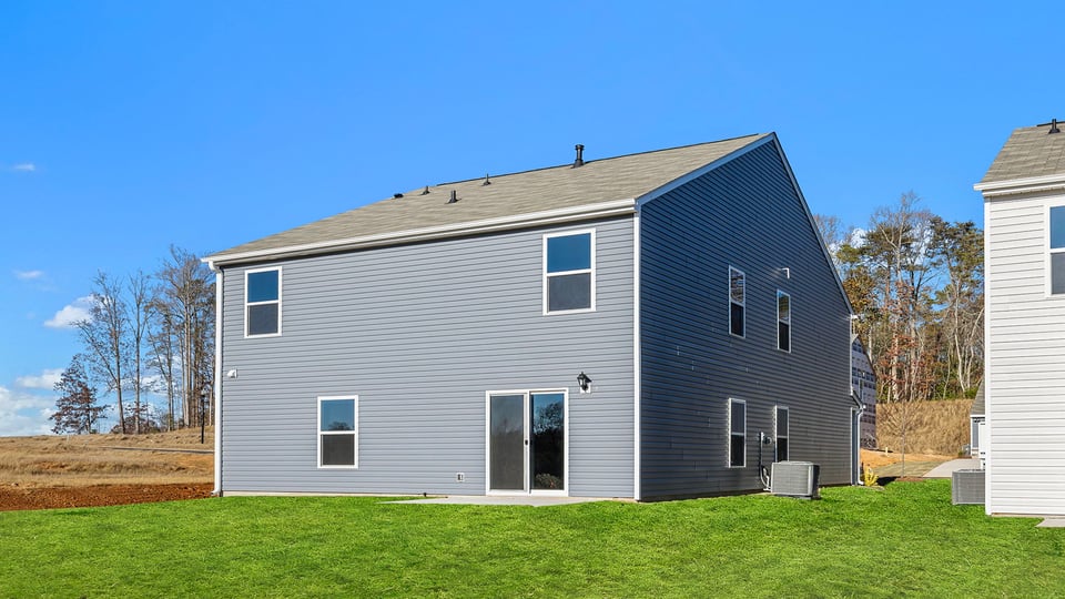 Large backyard of home.