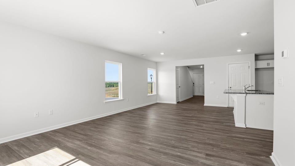 Livingroom with sliding doors.