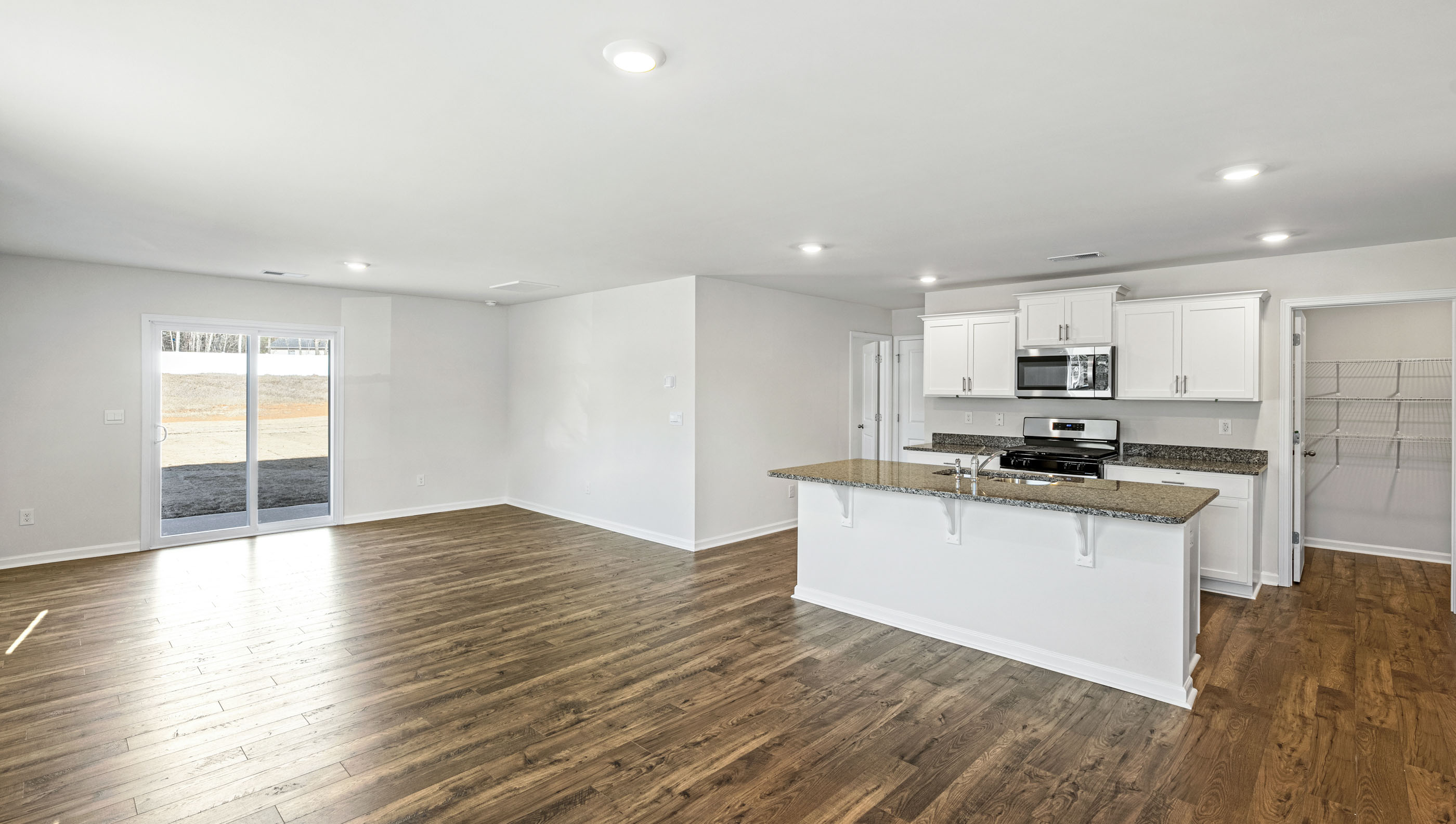 View of kitchen from dining room.