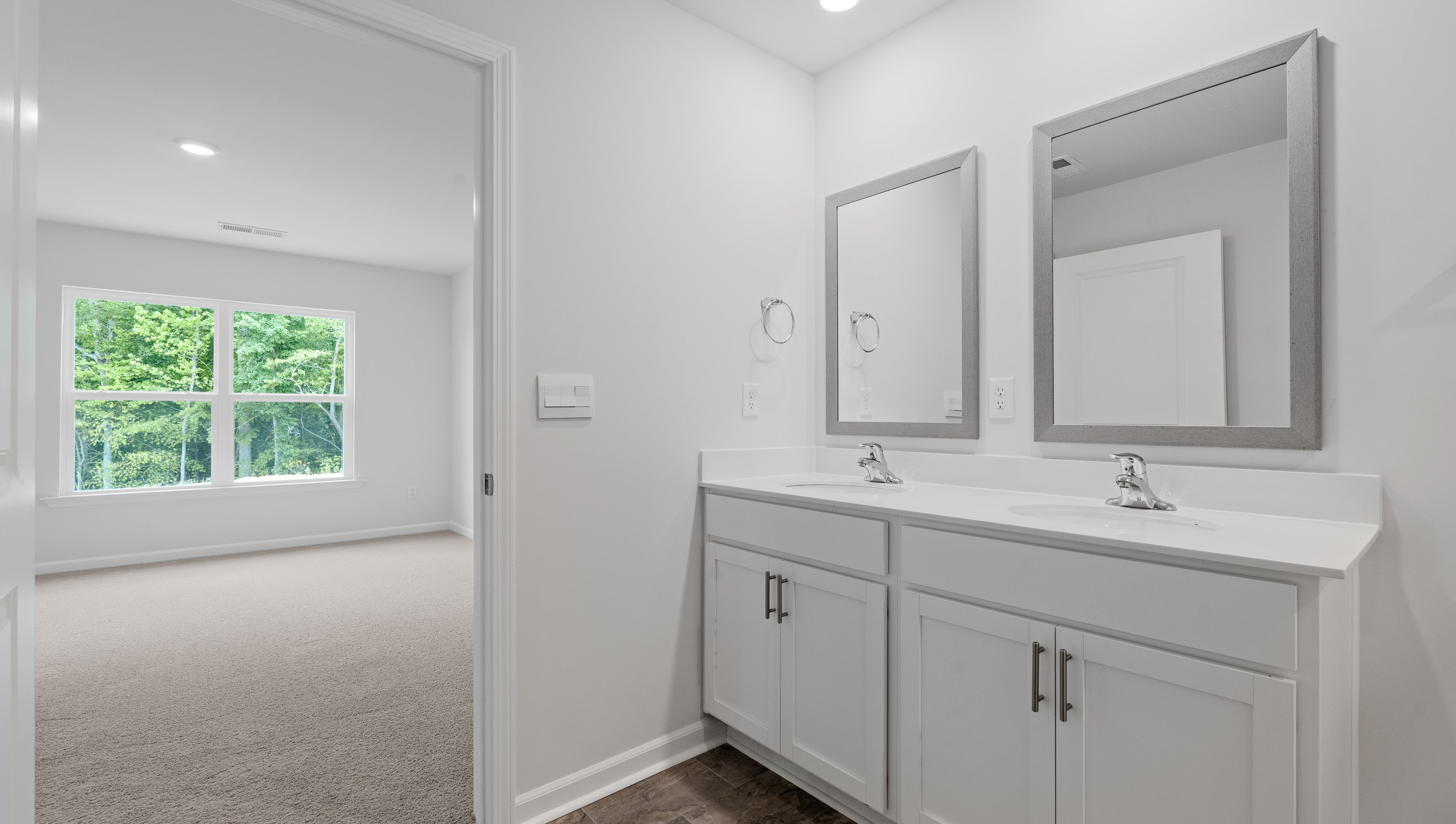 Bathroom with vanity.
