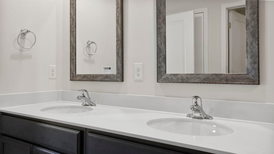 Bathroom with double vanity.