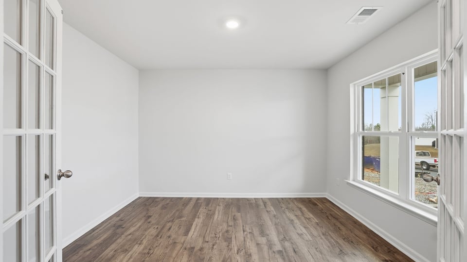 Flex room with french doors.