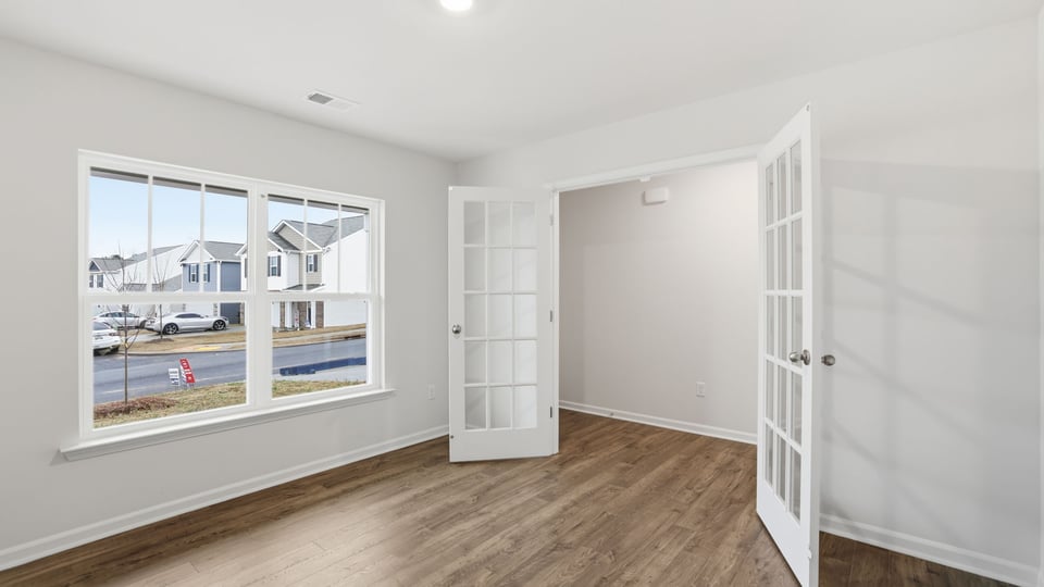 Flex room with french doors.