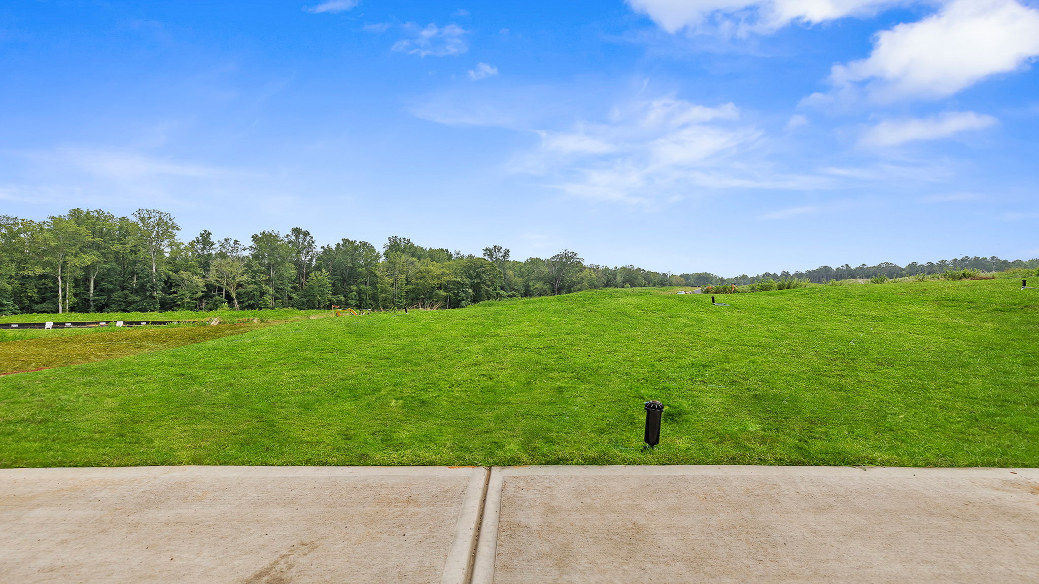 Large backyard of home.