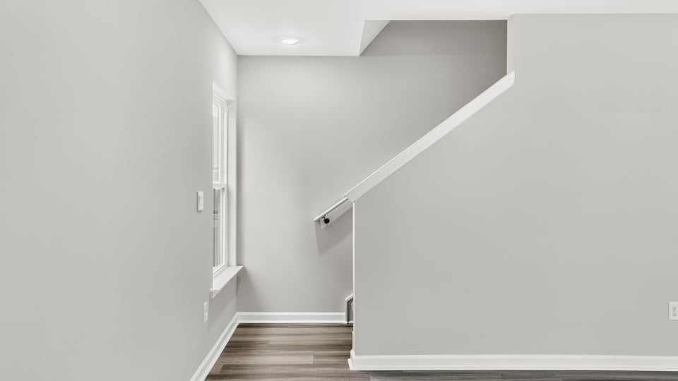 View of stairs to bedroom.