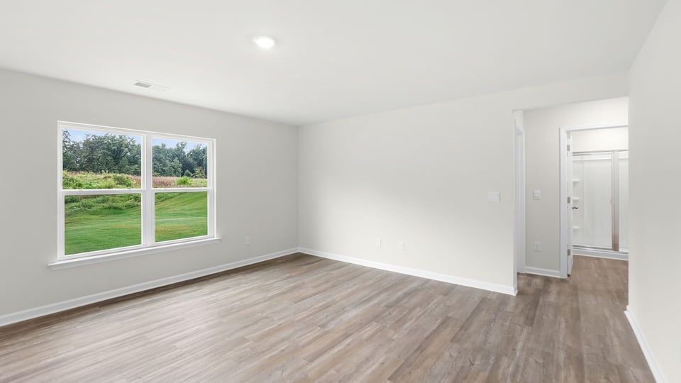 Family room with windows.