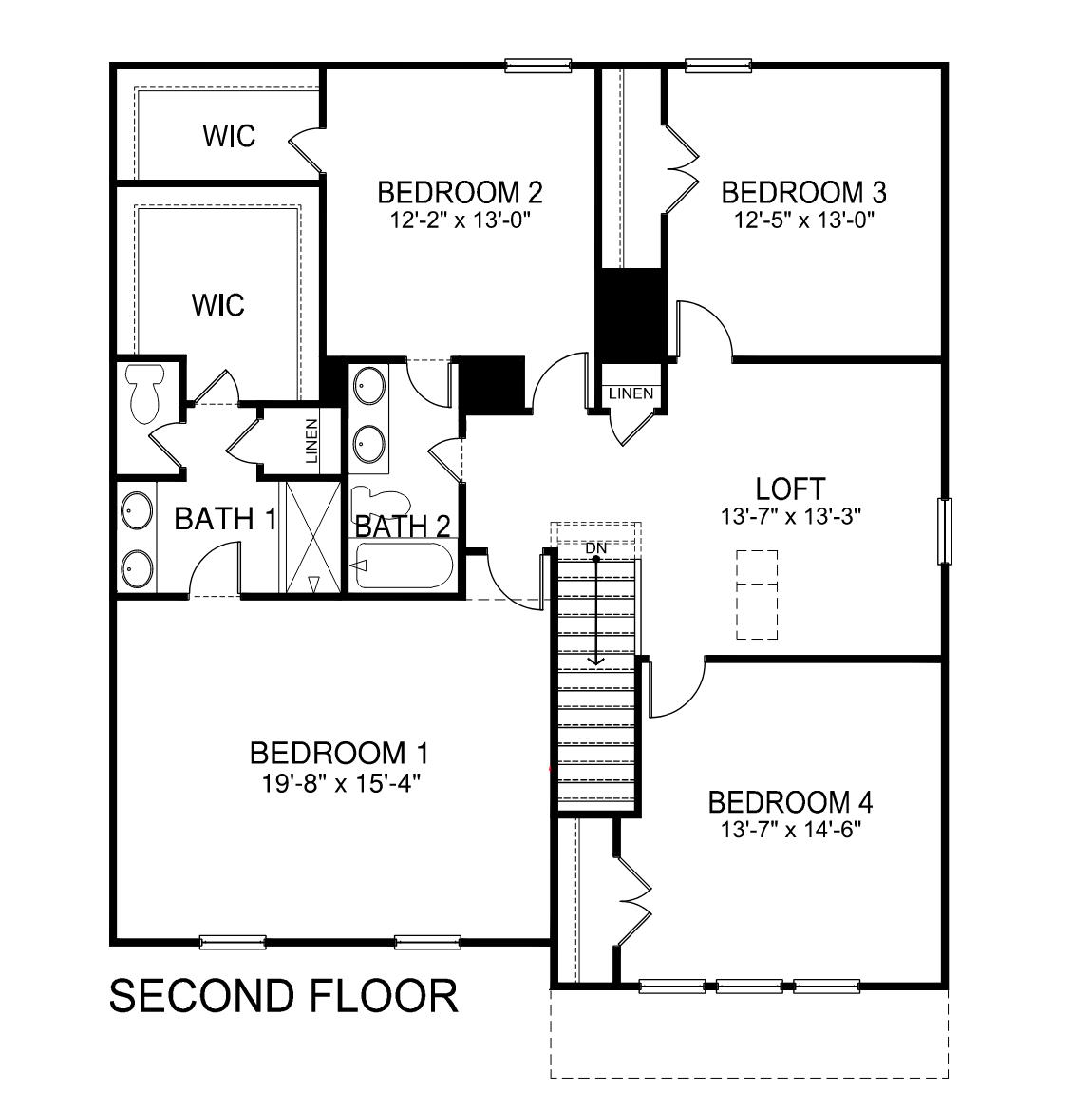 Second floor floorplan.