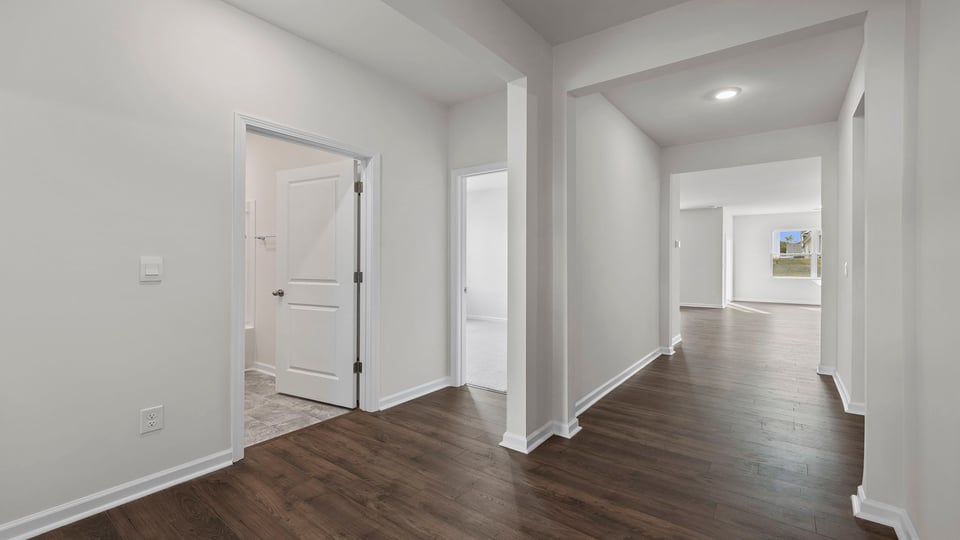 View of hallway toward the living areas.