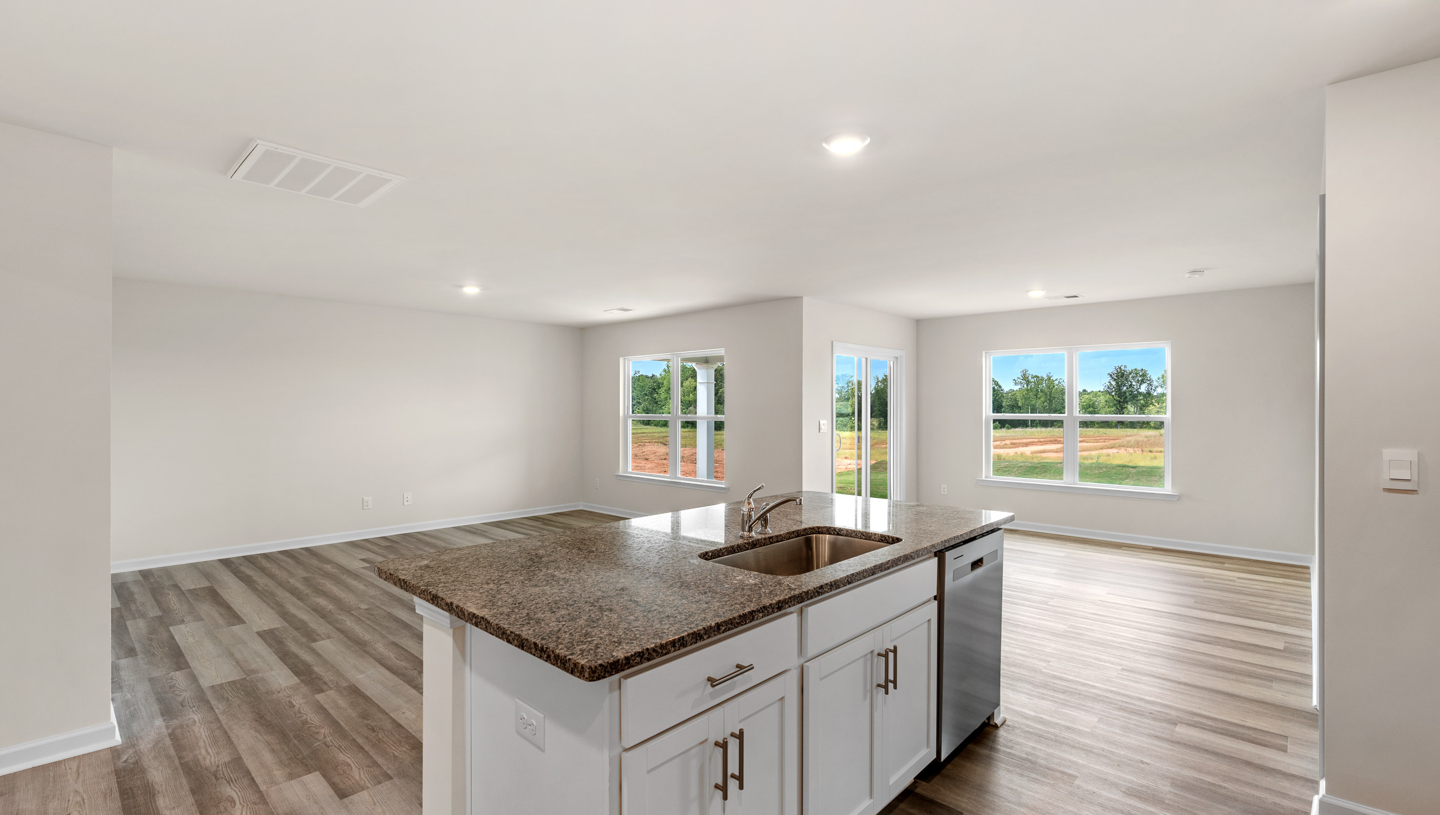 View of living area from kitchen.