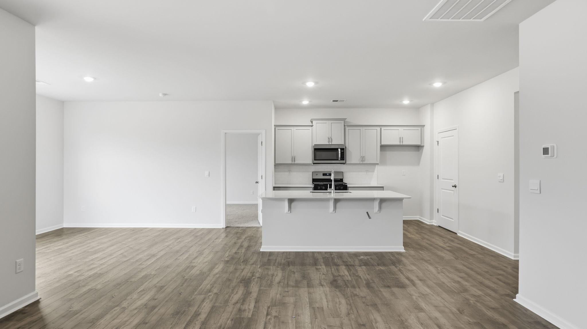 View of kitchen from family room.