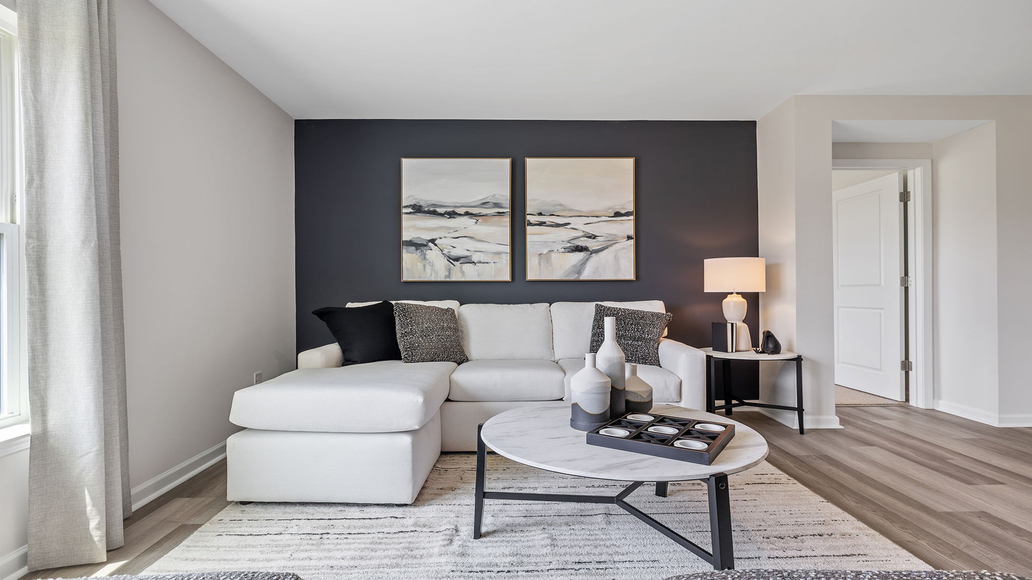 Family room with window.