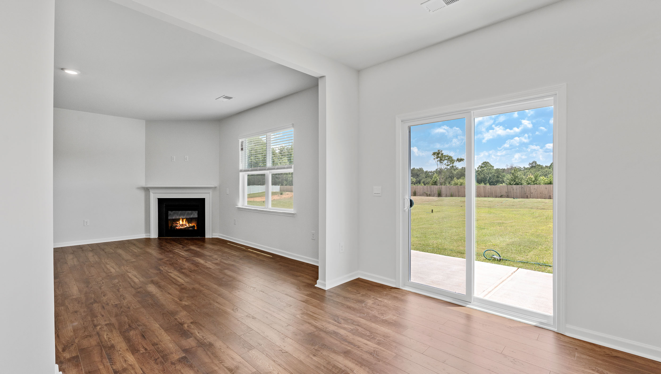 Living area with doors to outside patio.
