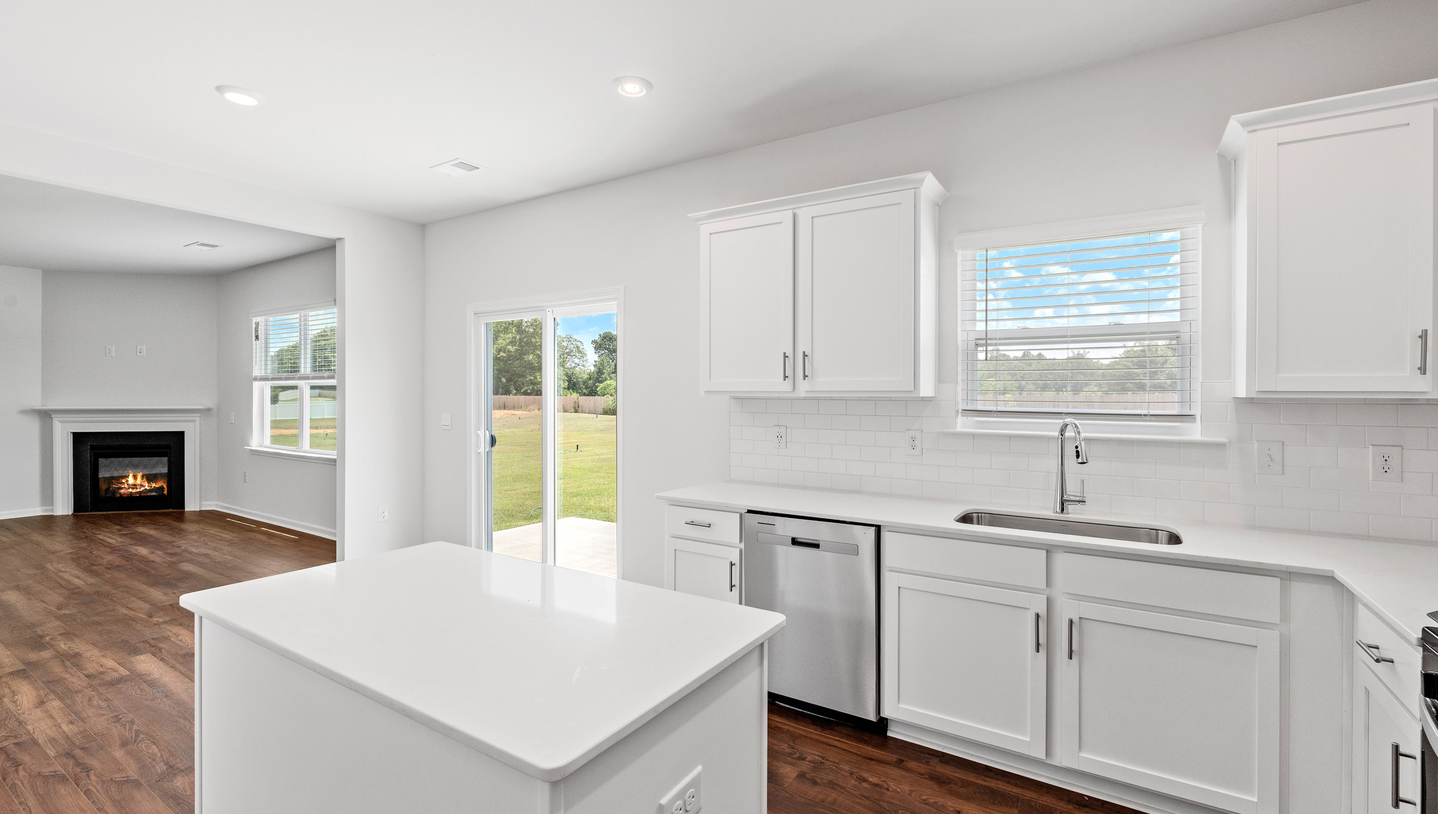 View from kitchen into living area.