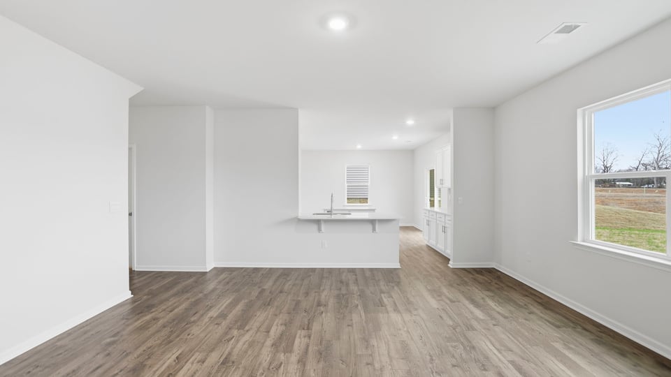 View of kitchen from family room.