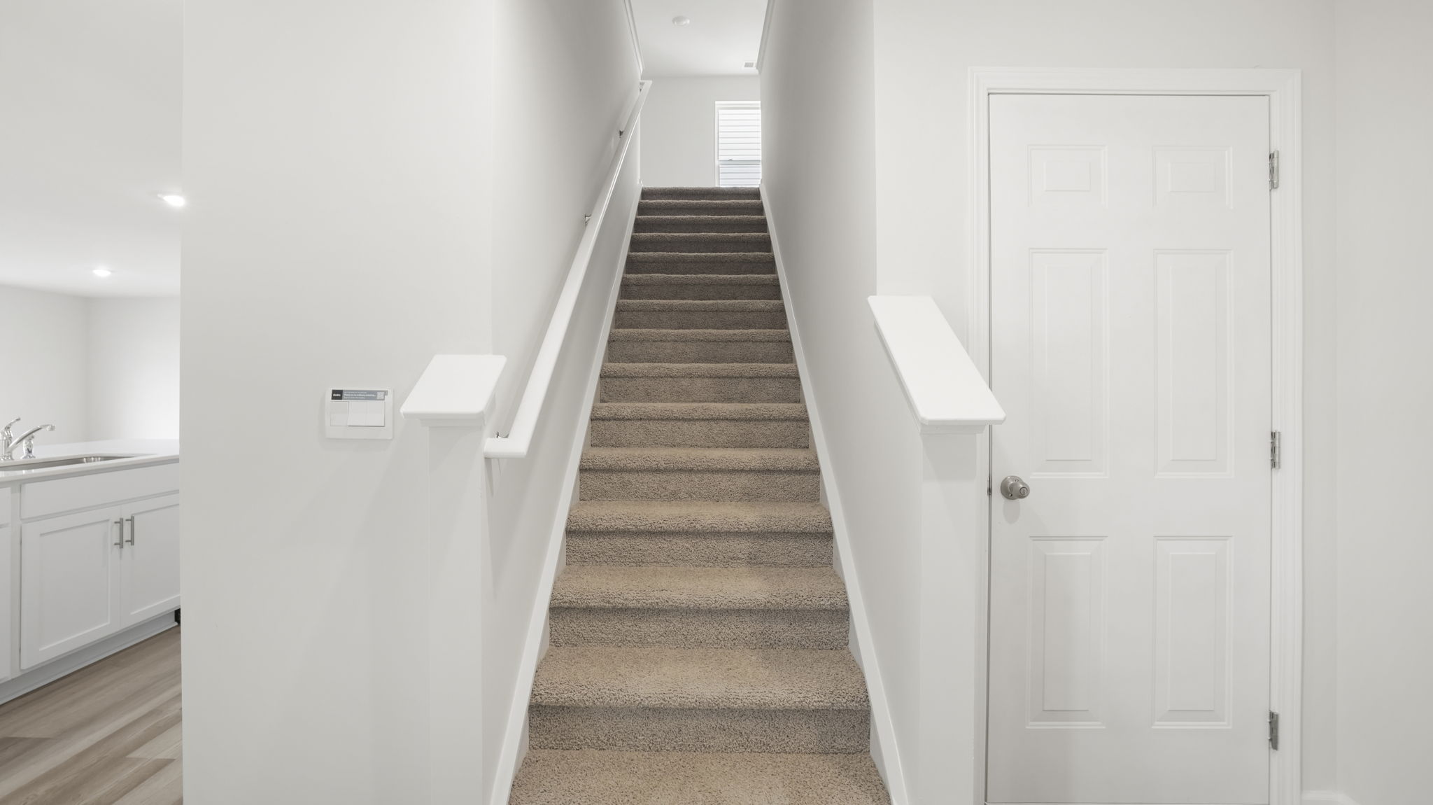 View of stairwell at entrance.