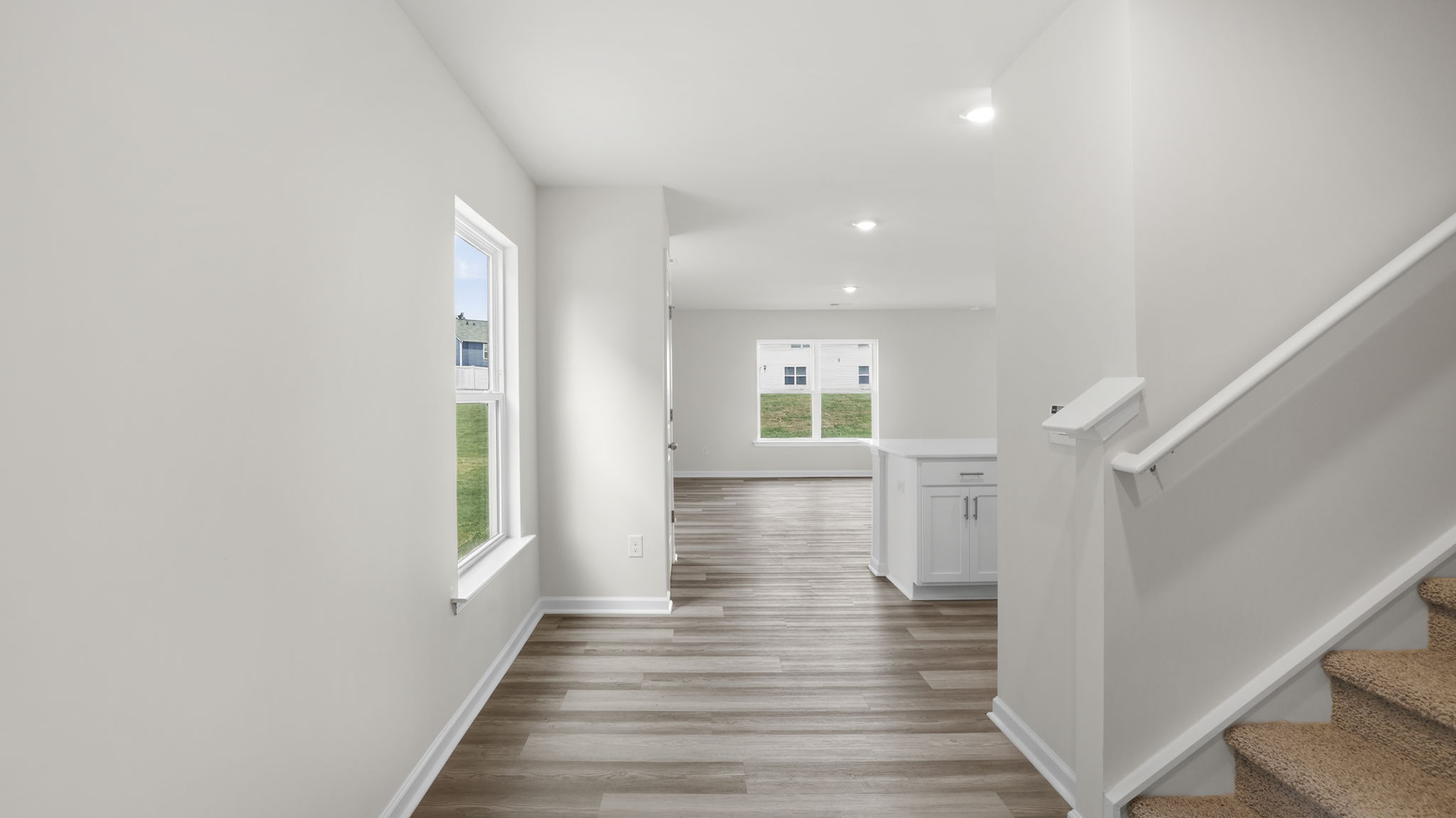 View of hallway to the living area.