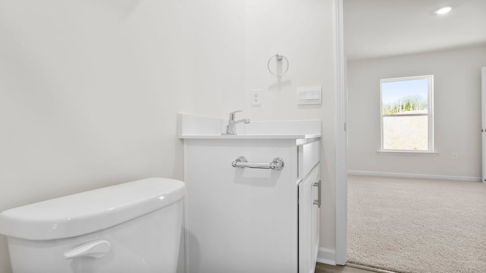 Bathroom with walk in sher.