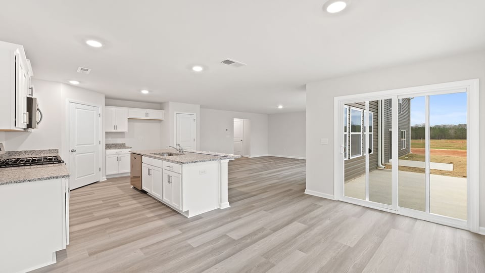 View of dining area and door to the back yard.