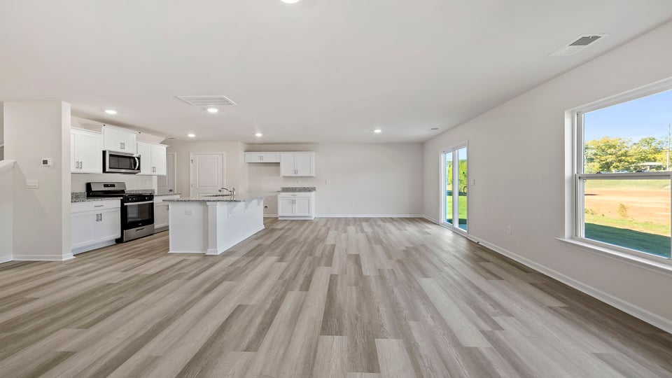 View of kitchen from the living room.