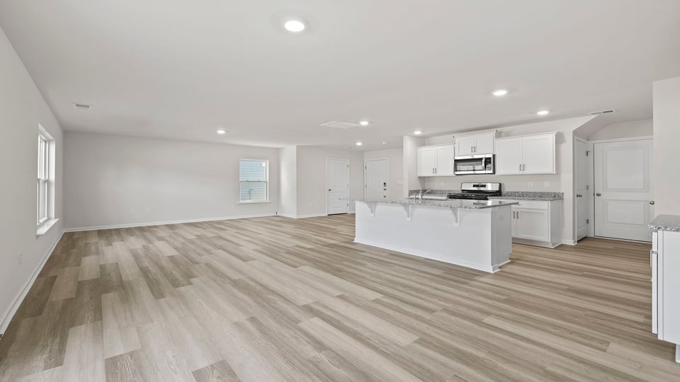 View of kitchen from the dining area.