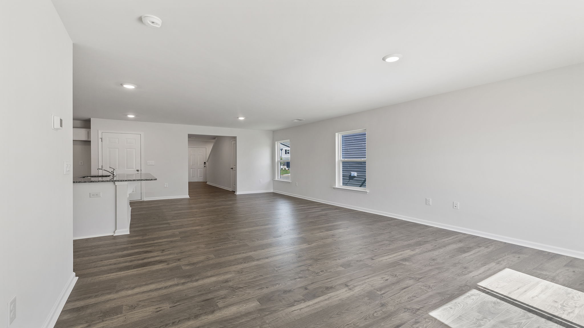 View from family room of open floor plan.