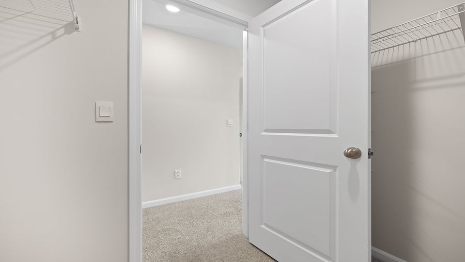 Closet with hanging storage racks,