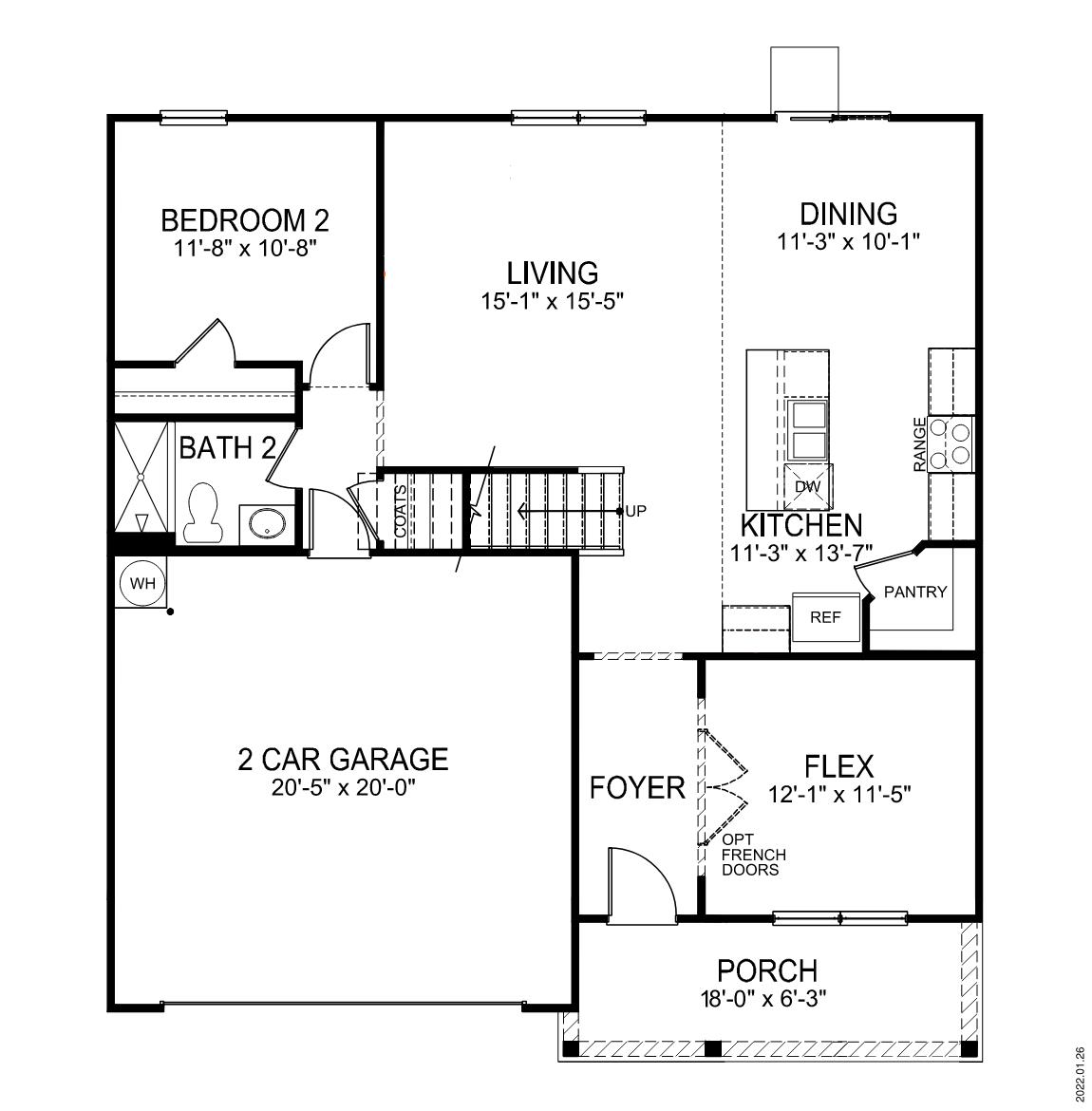First floor floorplan of Hayden.