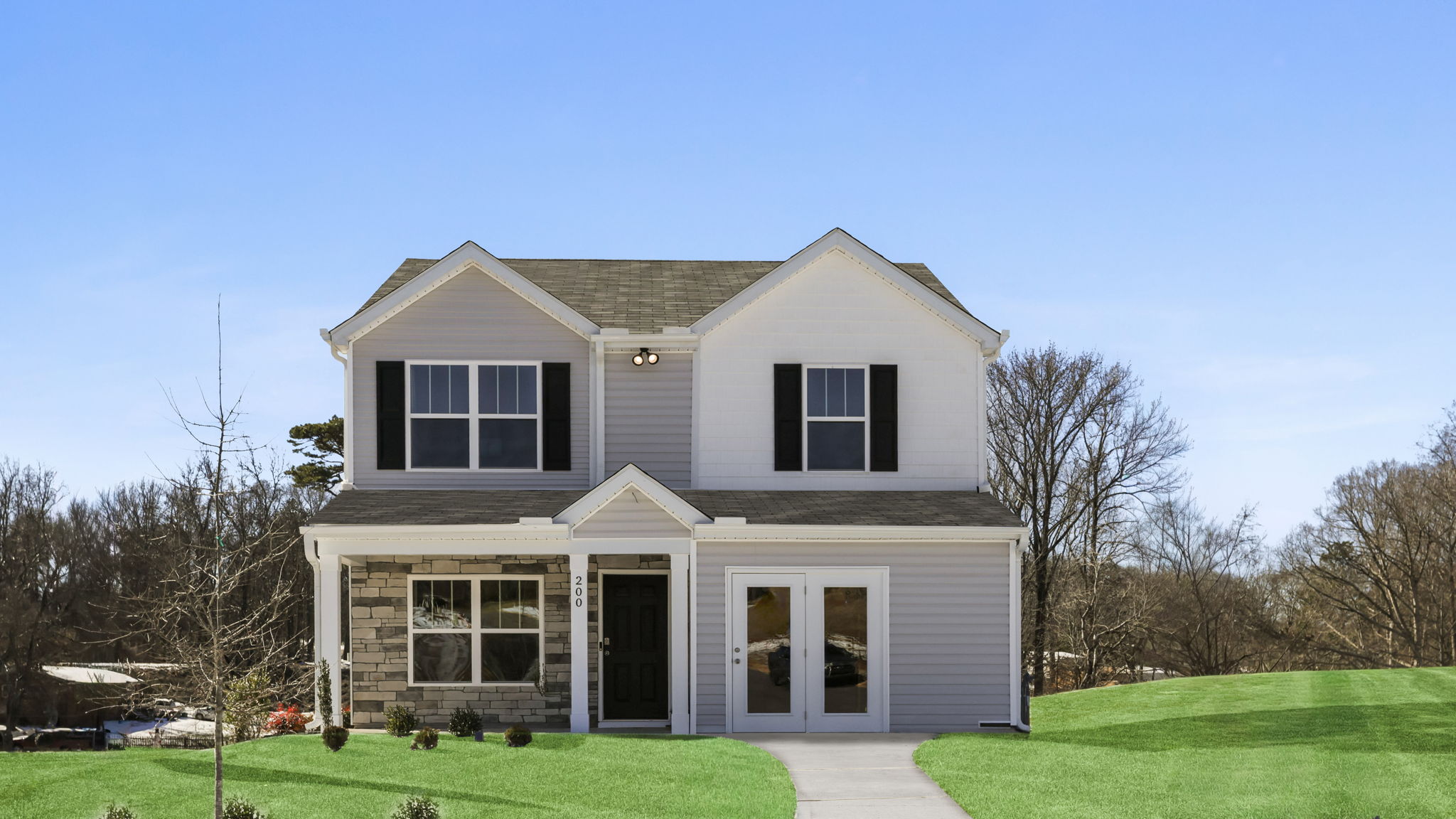 Front exterior of the model home.