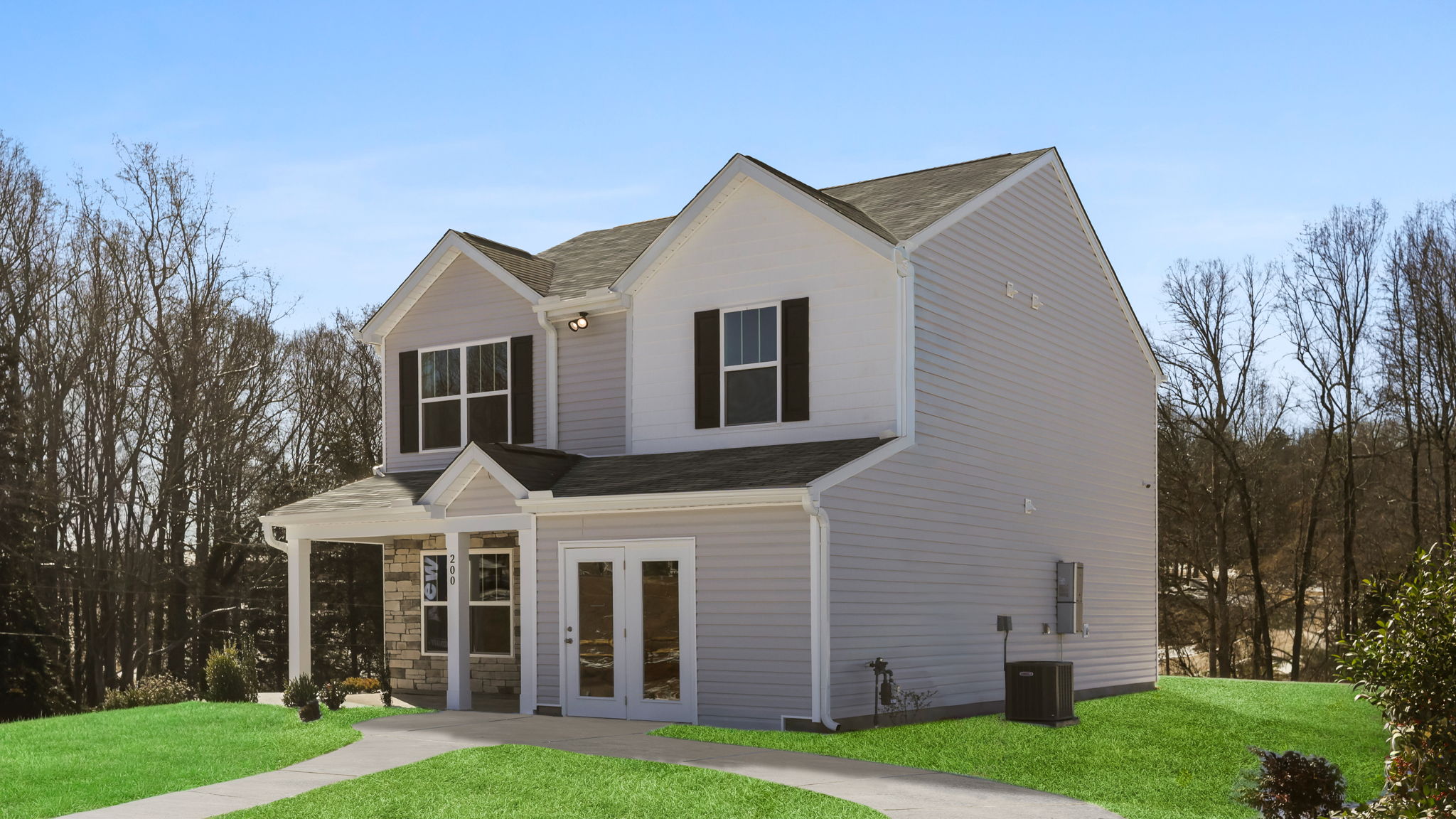 Front exterior of the model home.