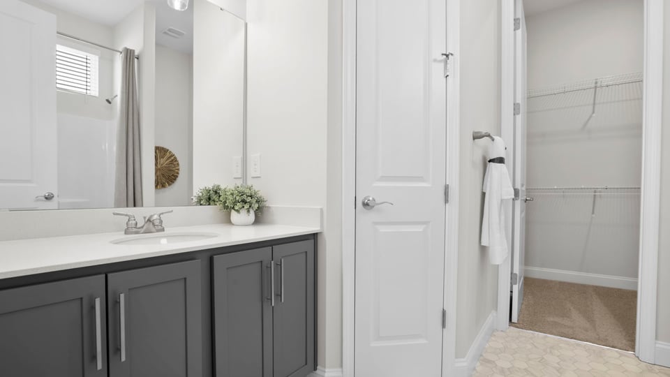 Bathroom with double vanity.