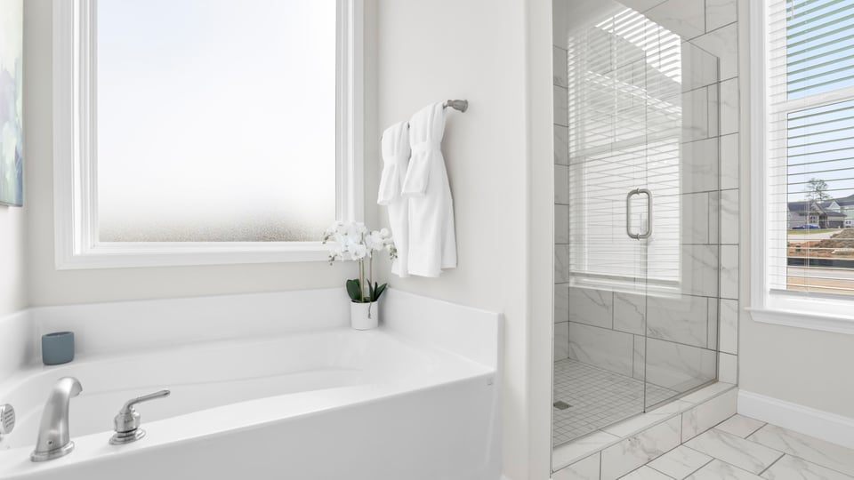 Tub with large window.