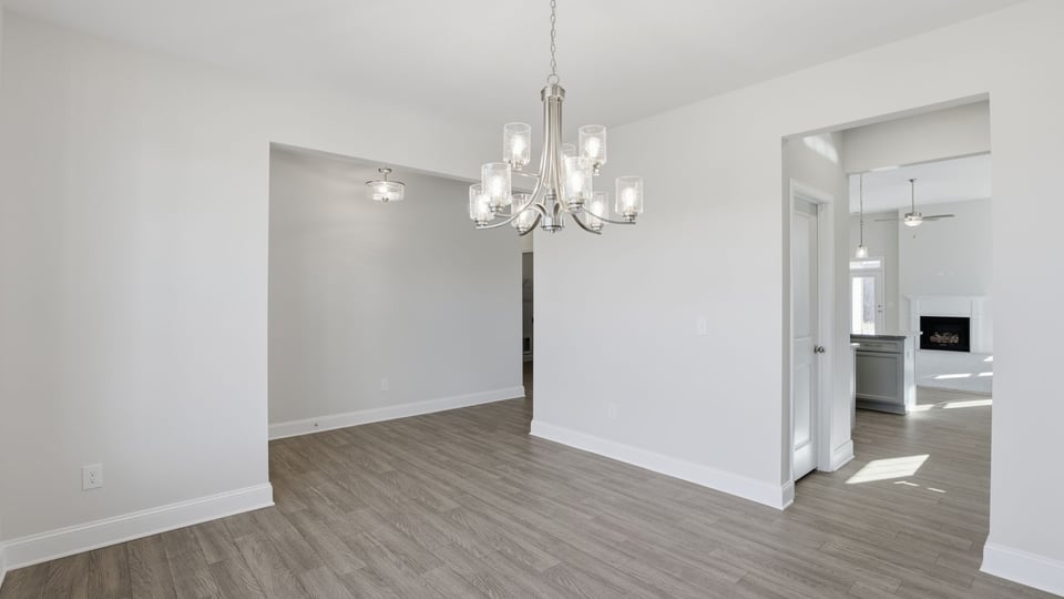 Dining room looking into house.