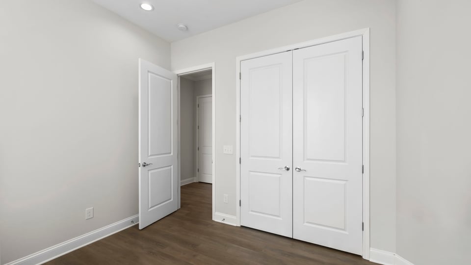 Bedroom with closet space.