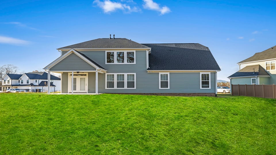 Large backyard of home.