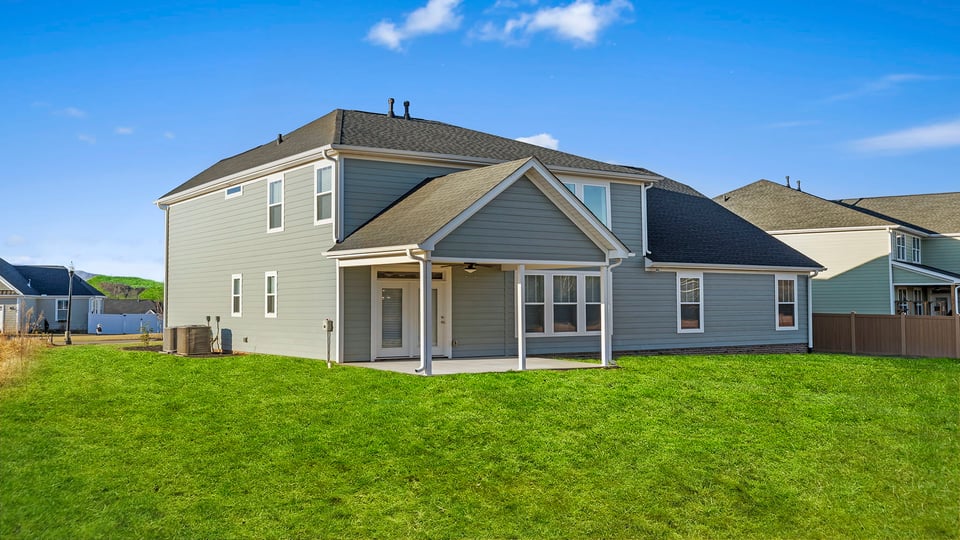 Large backyard of home.