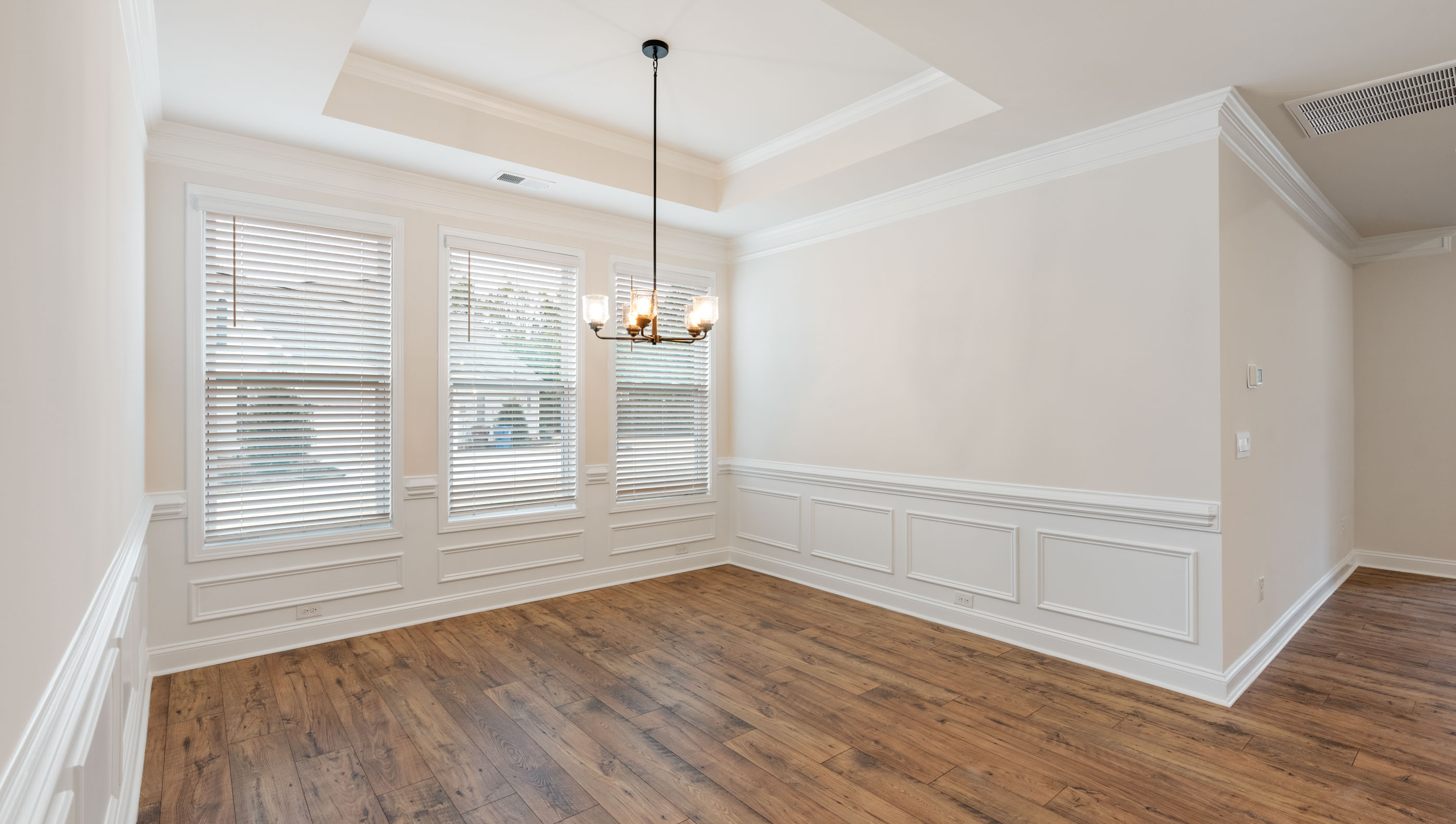 Dining area with windows.