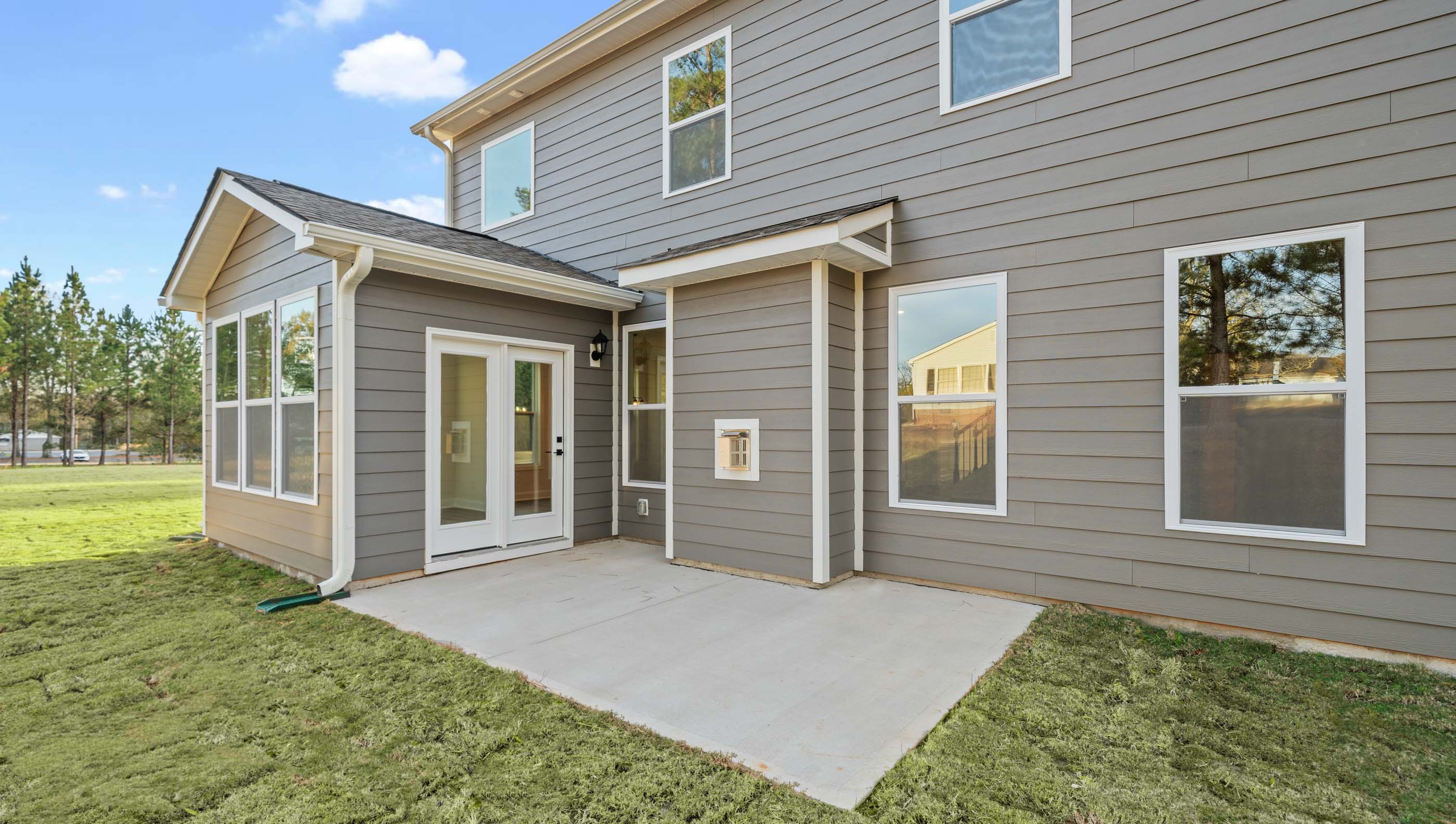 Large backyard of home.