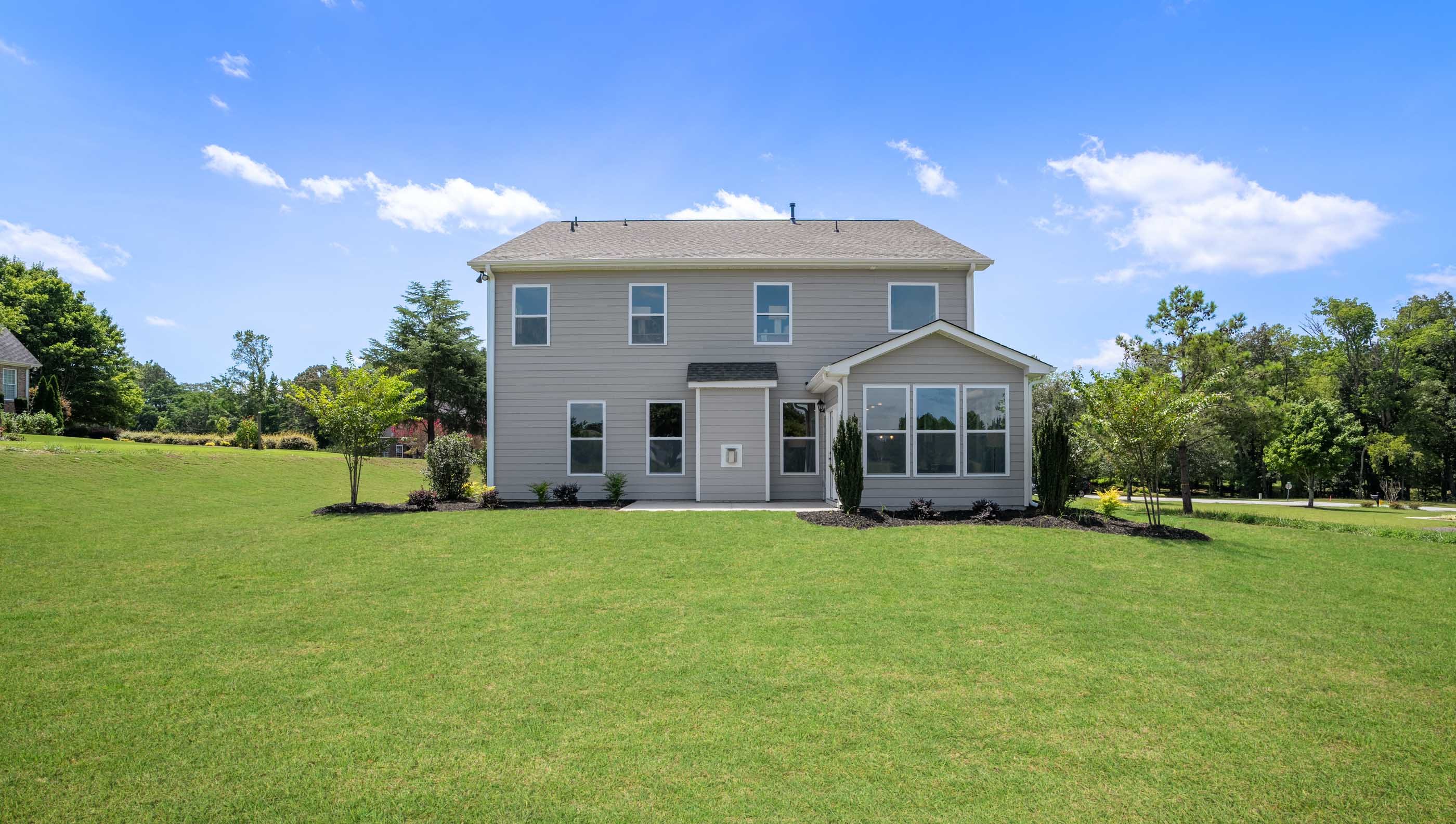 Large backyard of home.
