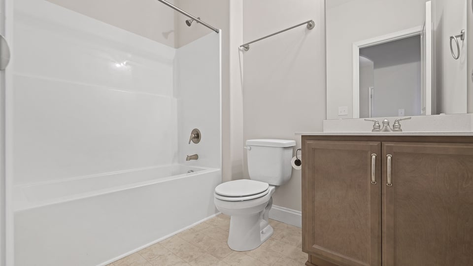 Bathroom with vanity sink.