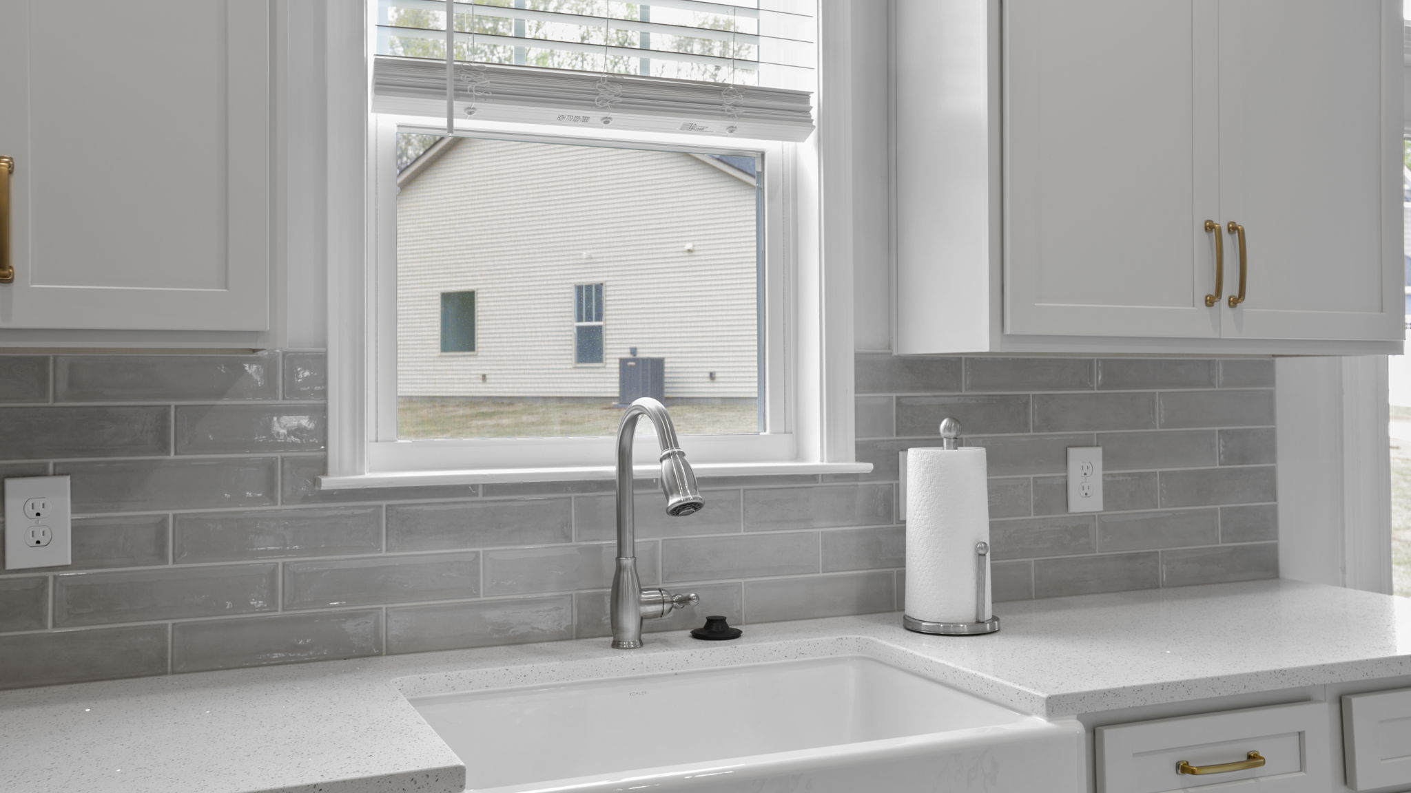 Kitchen with stainless steel appliances.