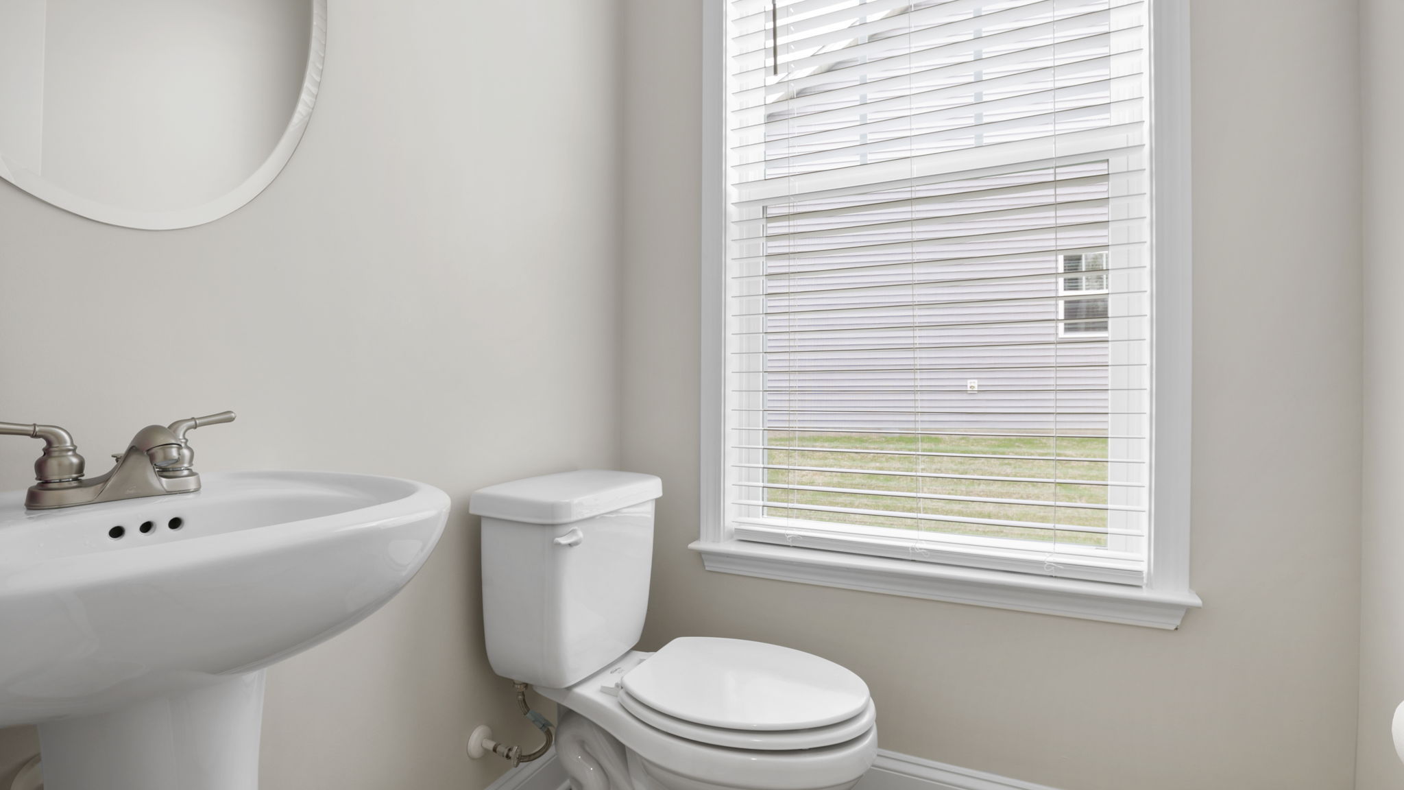 Half bathroom with window.