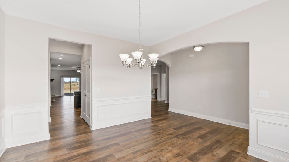 Dining area with windows.