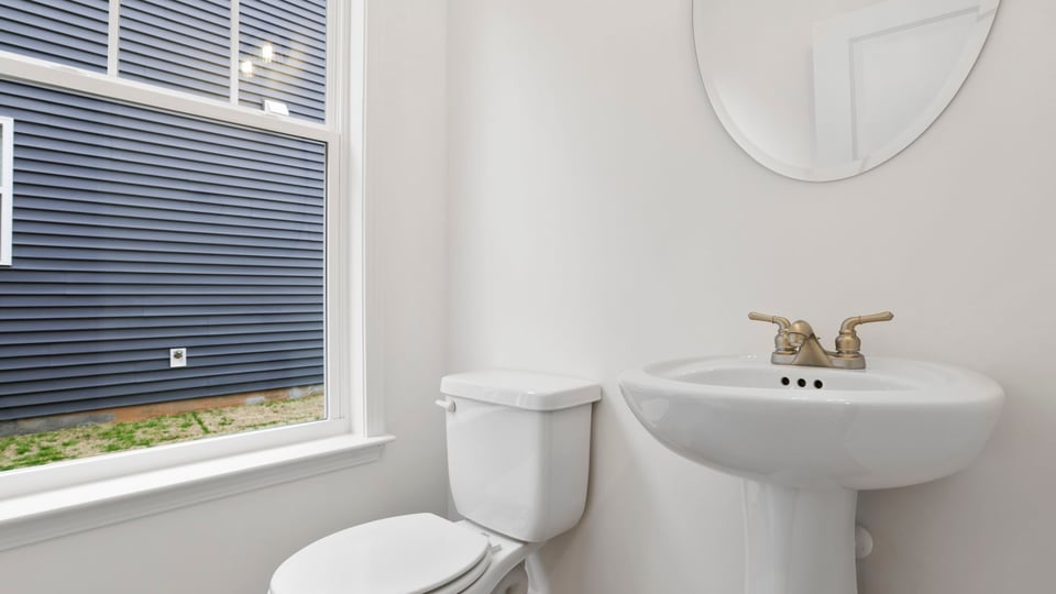 Half bathroom with window.