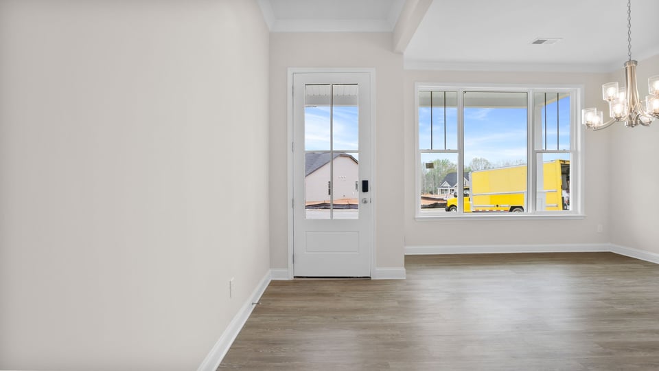 Dining area with windows.
