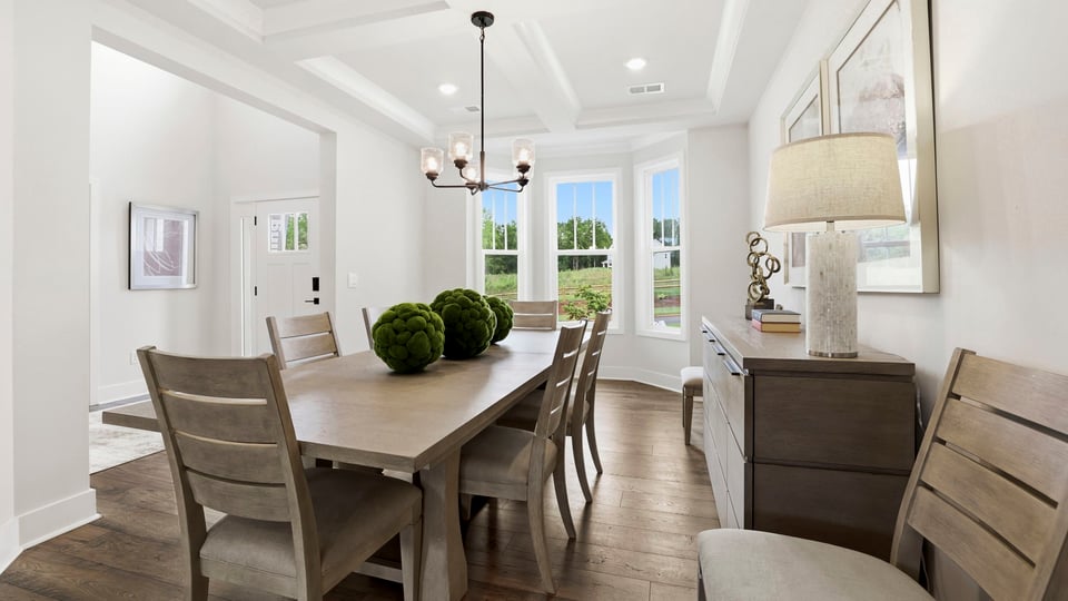 Dining area with windows.