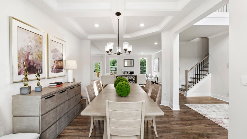 Dining area with windows.