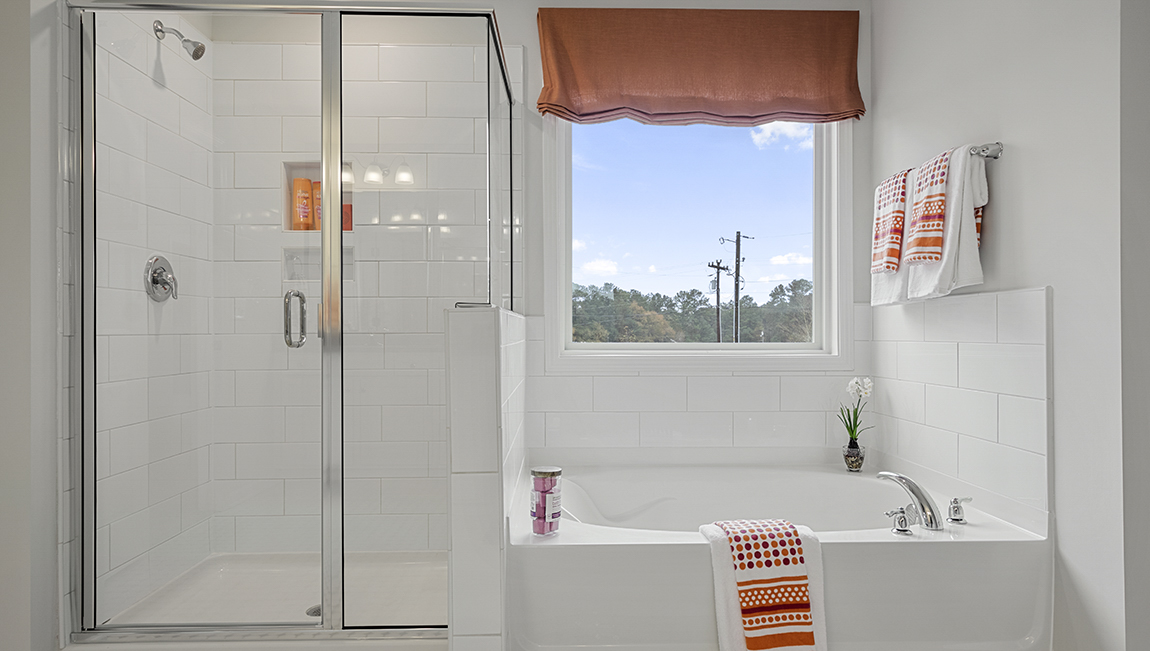 Primary bathroom with vanity sink.